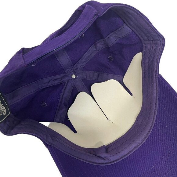 Vintage Cobra Cap Hat Blank Plain Curved Purple Corduroy Hook Loop - Picture 3 of 5